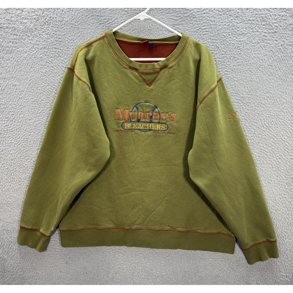 Vintage Murphys Bleachers Sweatshirt Adult 2XL XXL Green Wrigley Field Cubs